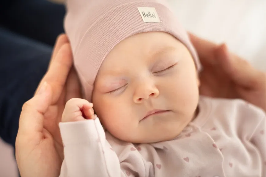 Czapka bawełniana dla niemowlaka Pink - Hello | Pinokio