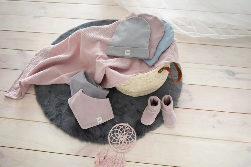 Czapka bawełniana dla niemowlaka Pink - Hello | Pinokio