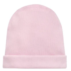 Czapka dziecięca beanie z prążkowanej bawełny różowa - Dasiy Pinokio