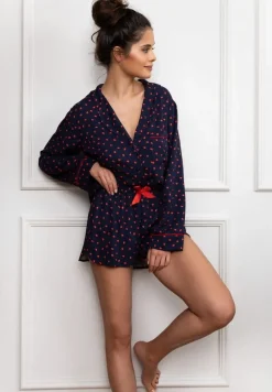 Dzianinowa piżama z kołnierzykiem zapinana na guziczki - Maisie | Sensis
