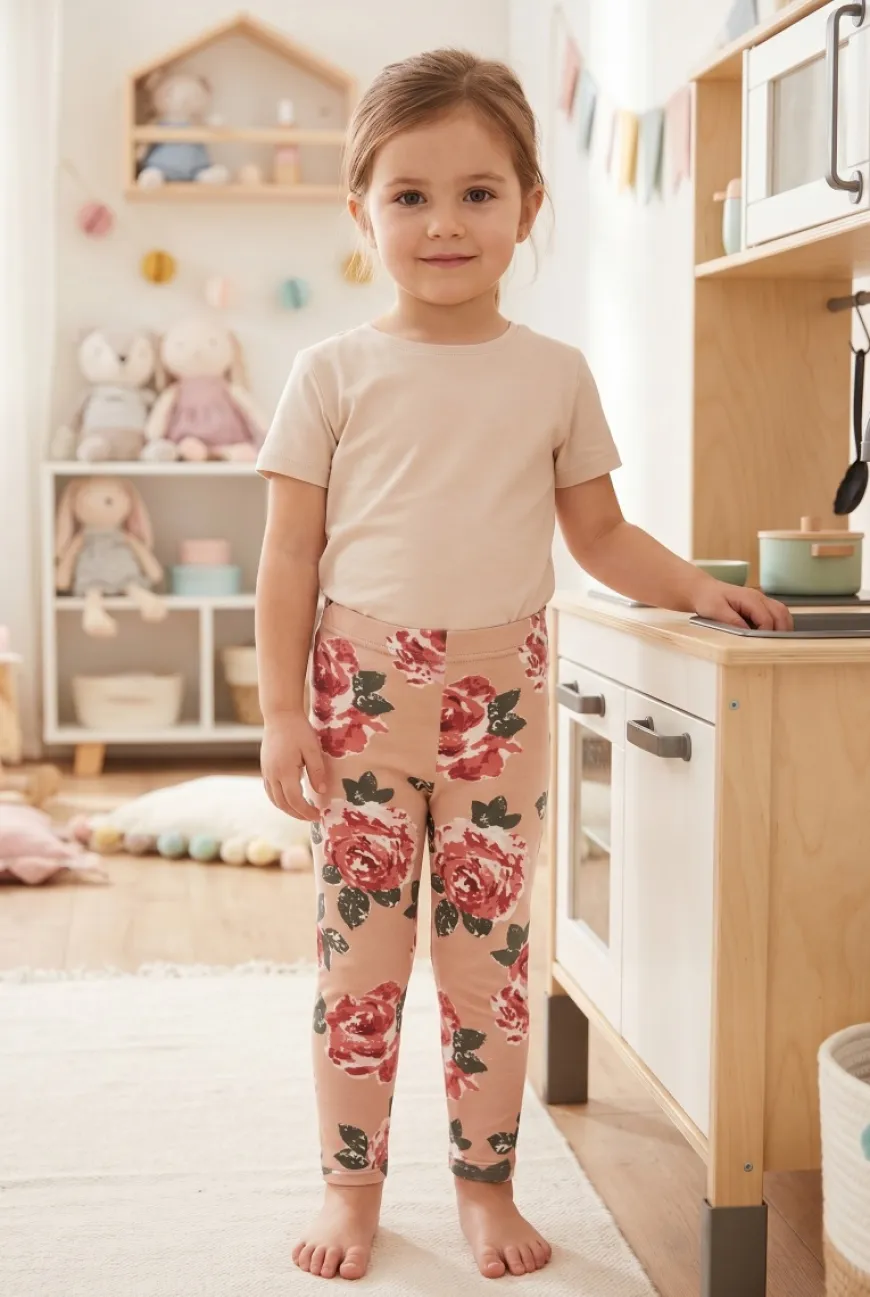 Dziewczęce legginsy niemowlęce Róże Fluid - Dolce Sonno