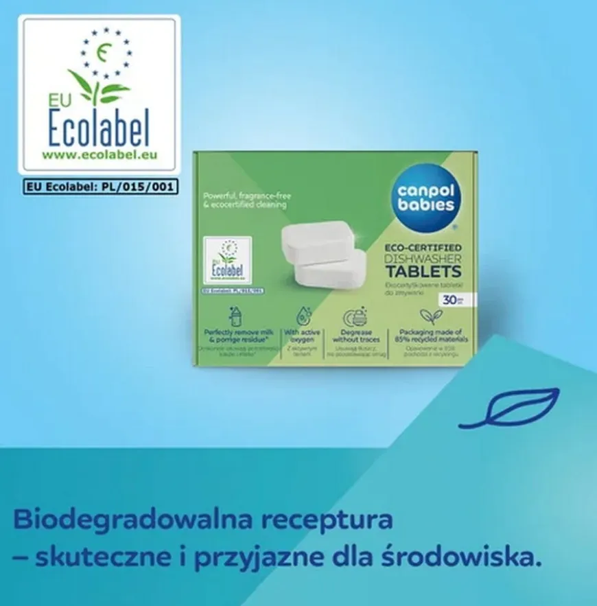 Ekocertyfikowane tabletki do zmywarki 30szt Canpol