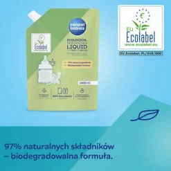 Ekologiczny płyn do mycia butelek i smoczków - opakowanie uzupełniające 1000ml Canpol