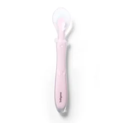 Elastyczna silikonowa łyżeczka - różowa | Babyono 785-03