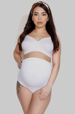 Figi ciążowe Mama Belly białe | Mitex