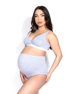Figi ciążowe Mama Belly, szare | Mitex