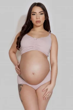 Figi ciążowe pod brzuch Powder Pink Mama Panty - Mitex
