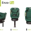 Fotelik samochodowy z obrotową bazą ENZO-FIX 40 - 150cm DARK GREEN I-SIZE 4BABY