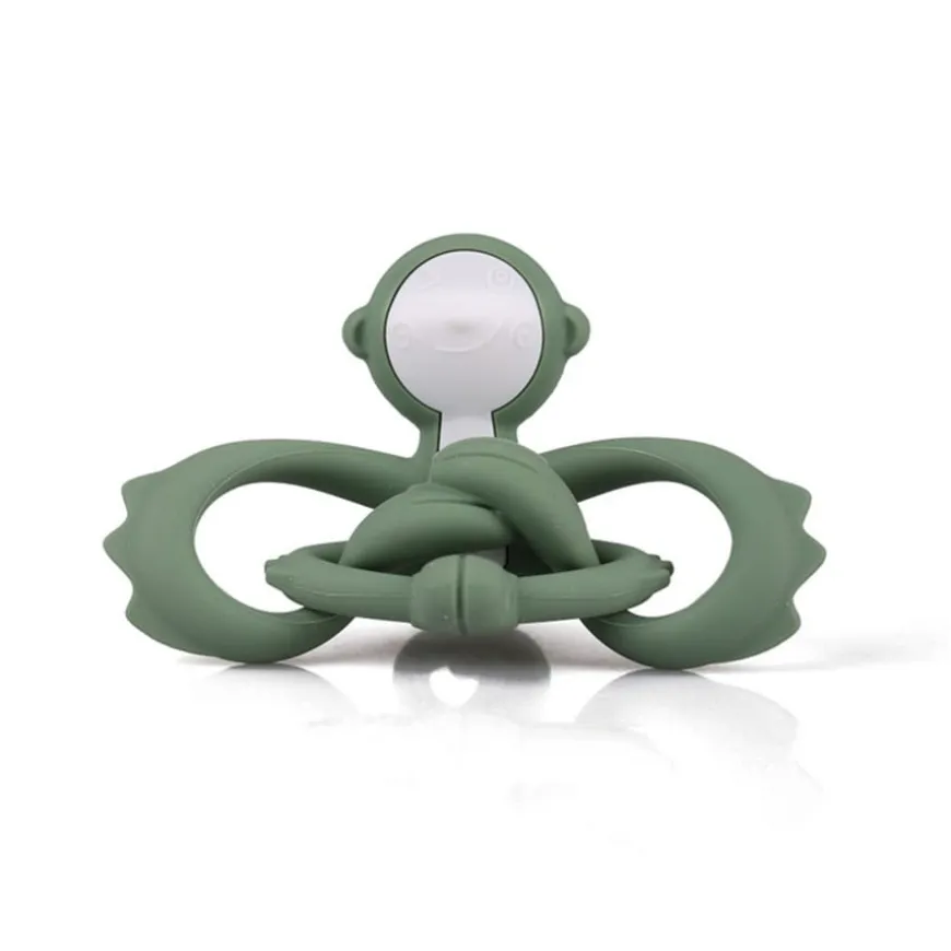 Gryzak, zabawka dla niemowląt Małpka light green | Mombella 00811