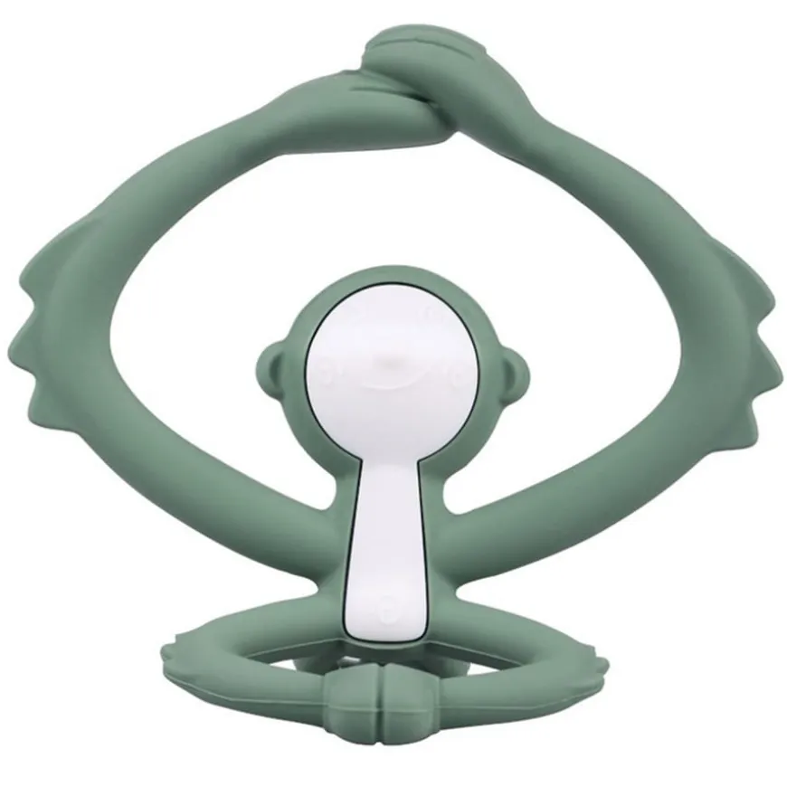 Gryzak, zabawka dla niemowląt Małpka light green | Mombella 00811