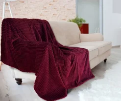 Koc wytłaczany 150x200cm Diamond - Bordowy | Matex TM0421 20