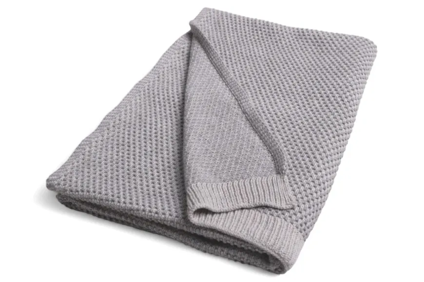 Kocyk dla niemowląt, bawełniany 80 x 100 cm Mini Rattle od BabyMatex - Szary