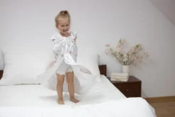 Kocyk dwuwarstwowy dla niemowląt bawełna + bambus 75x100 Jednorożec - Baby Matex