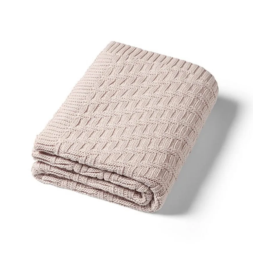 Kocyk niemowlęcy 100% Bawełna organiczna - beżowy | Babyono 1647/03