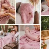 Kocyk niemowlęcy 100% Bawełna organiczna - różowy | Babyono  1647/01