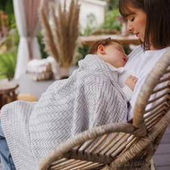 Kocyk niemowlęcy 100% Bawełna organiczna - szary | Babyono 1647/02