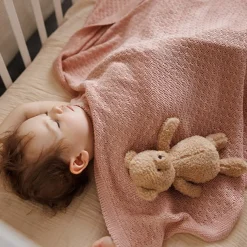 Kocyk niemowlęcy z włókna bambusowego 75x100 cm - Różowy | Babyono  1673/01