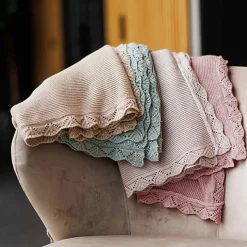 Kocyk niemowlęcy z włókna bambusowego 75x100 cm - beżowy | Babyono  1674/03