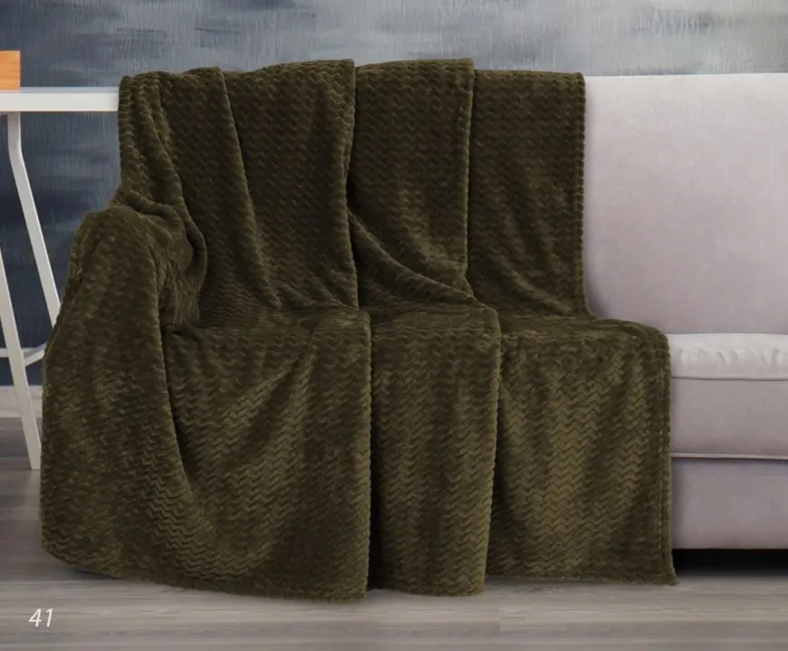 Koc z wytłoczonym wzorem Zig-Zag - brązowy | Matex TM0427_41