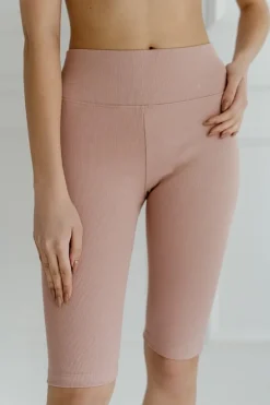 Kolarki,  krótkie legginsy prążkowane Dolly/Blush - Dolce Sonno