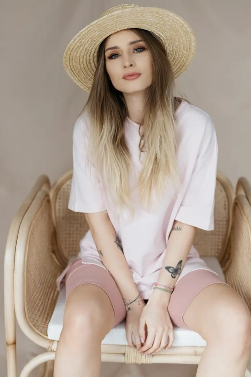 Kolarki, krótkie legginsy prążkowane Dolly/Blush - Dolce Sonno