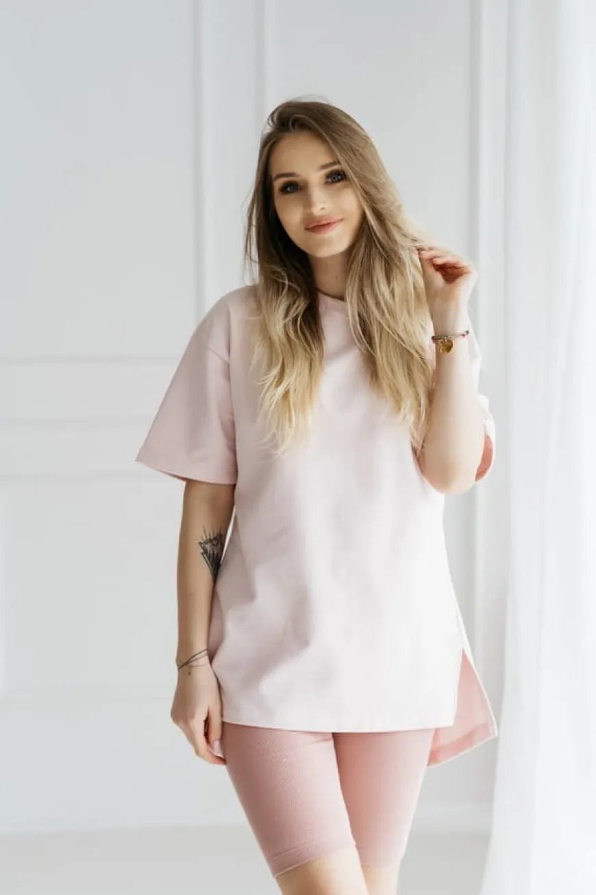 Kolarki, krótkie legginsy prążkowane Dolly/Blush - Dolce Sonno