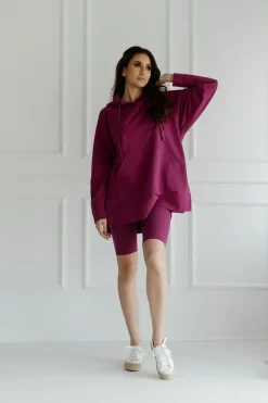 Kolarki,  krótkie legginsy prążkowane Dolly/Amarant - Dolce Sonno