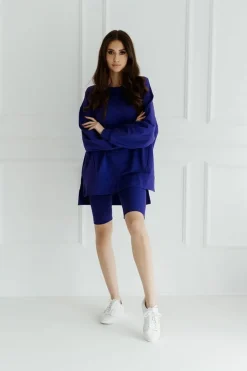 Kolarki,  krótkie legginsy prążkowane Dolly/Fiolet - Dolce Sonno