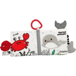 Kontrastowa książeczka sensoryczna, Marine animals | A0480 Akuku
