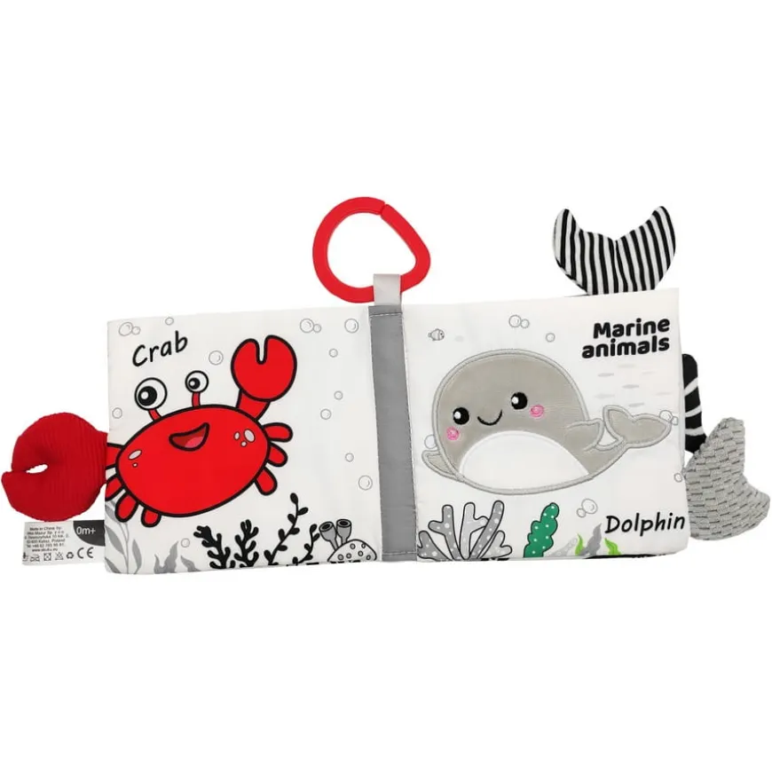 Kontrastowa książeczka sensoryczna, Marine animals | A0480 Akuku