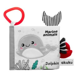 Kontrastowa książeczka sensoryczna, Marine animals | A0480 Akuku