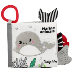 Kontrastowa książeczka sensoryczna, Marine animals | A0480 Akuku