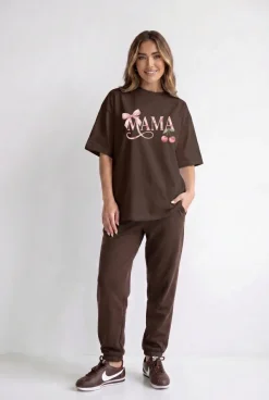 Koszulka Oversize Mama Cherry Chocolate – Dolce Sonno