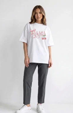 Koszulka Oversize Mama Cherry White – Dolce Sonno
