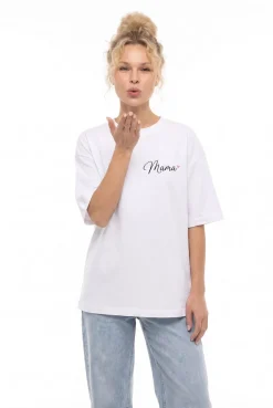 Koszulka Oversize Mama z sercem White – Dolce Sonno