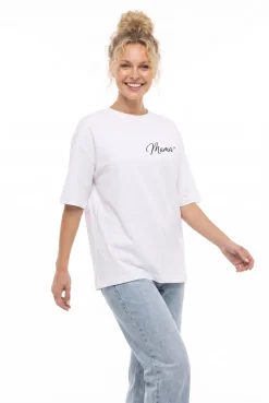 Koszulka Oversize Mama z sercem White – Dolce Sonno