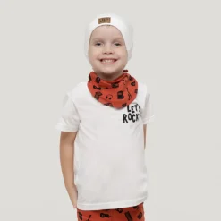 Koszulka z krótkim rękawem T-shirt dziecięcy ecru z napisem - Let's Rock | Pinokio