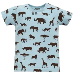 Koszulka z krótkim rękawem T-shirt dziecięcy niebieskie zoo - Safari Pinokio