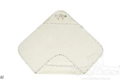 Kremowe okrycie kąpielowe 100x100 ręcznik z kapturkiem MAXI PLUS | BabyMatex