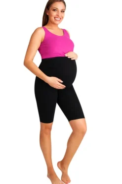 Krótkie legginsy ciążowe czarne  - Dolce Sonno