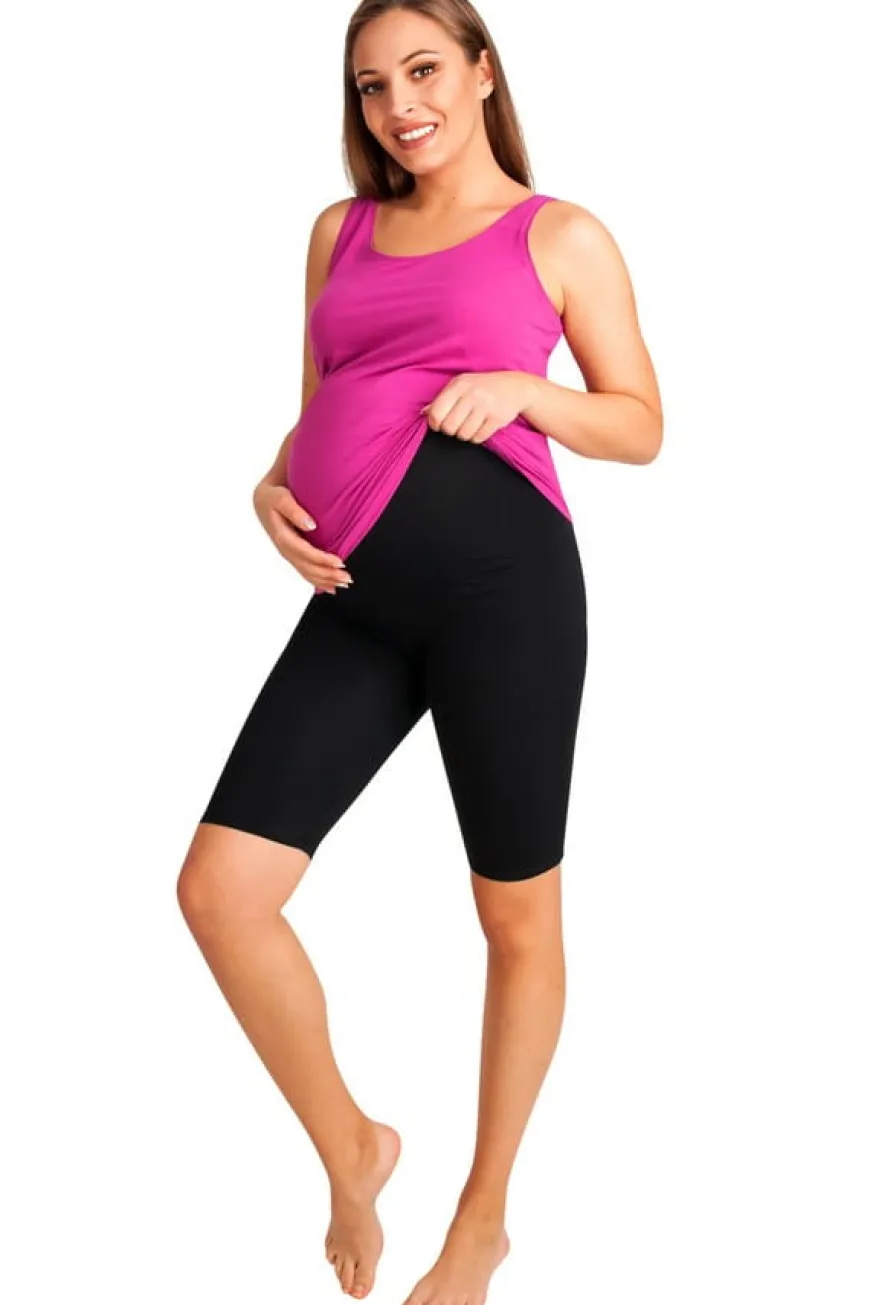 Krótkie legginsy ciążowe czarne - Dolce Sonno