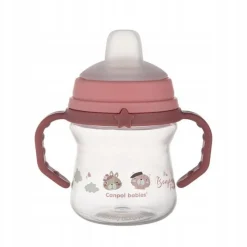 Kubek niekapek z silikonowym ustnikiem 150ml Bonjour Paris - różowy | Canpol 56/612