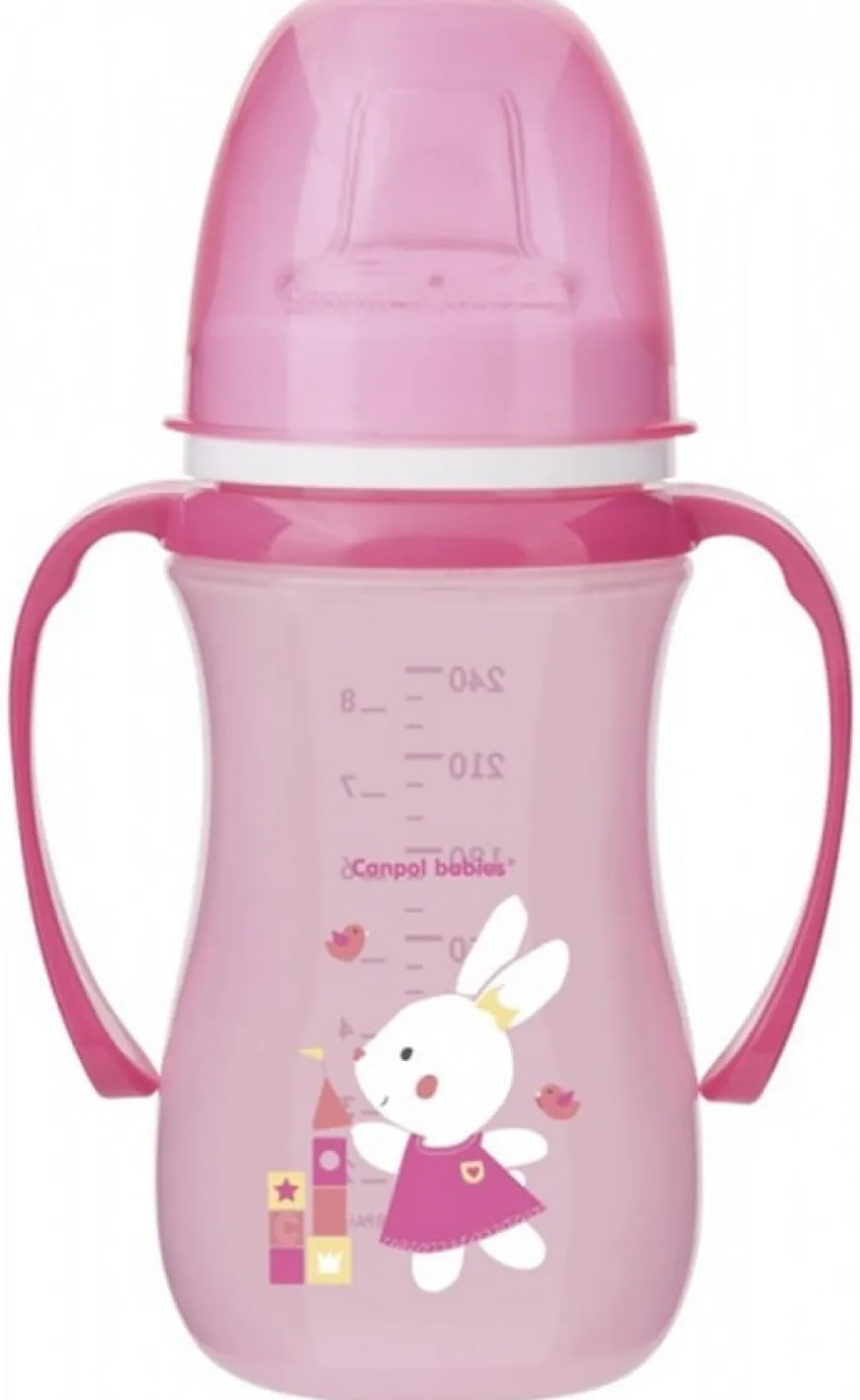 Kubek treningowy z silikonowym ustnikiem "Easy Start" 240ml - Sweet Fun Różowy | Canpol