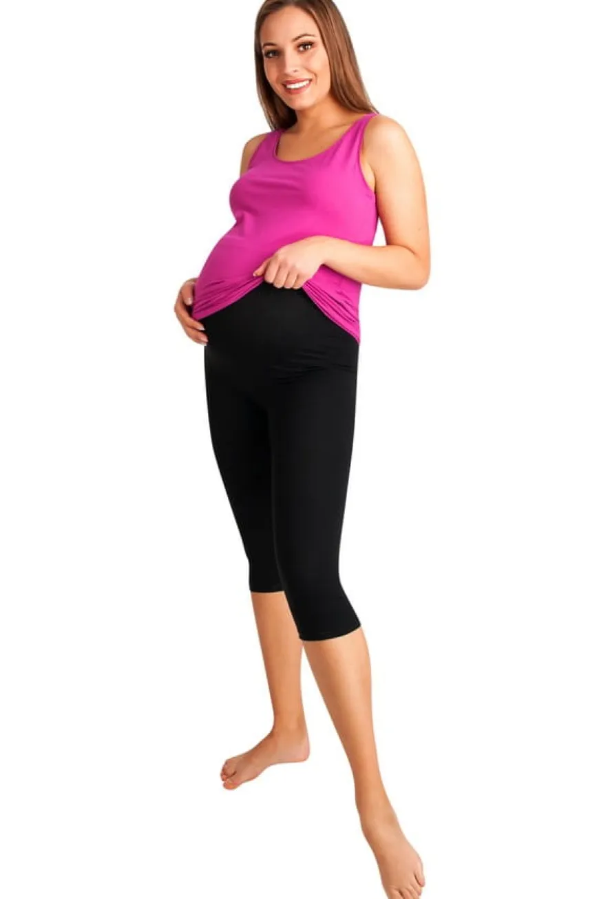 Legginsy ciążowe 3/4 czarne - Dolce Sonno