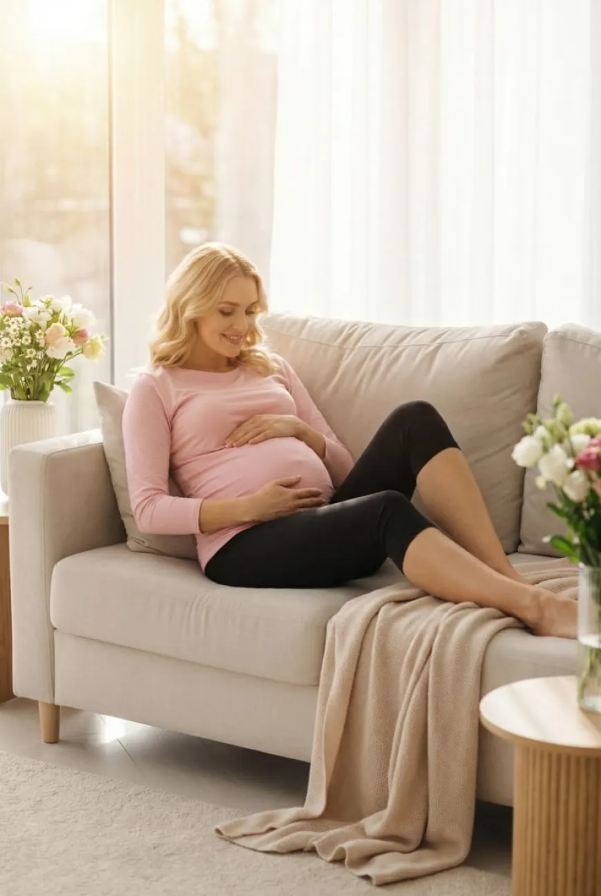 Legginsy ciążowe 3/4 czarne - Dolce Sonno