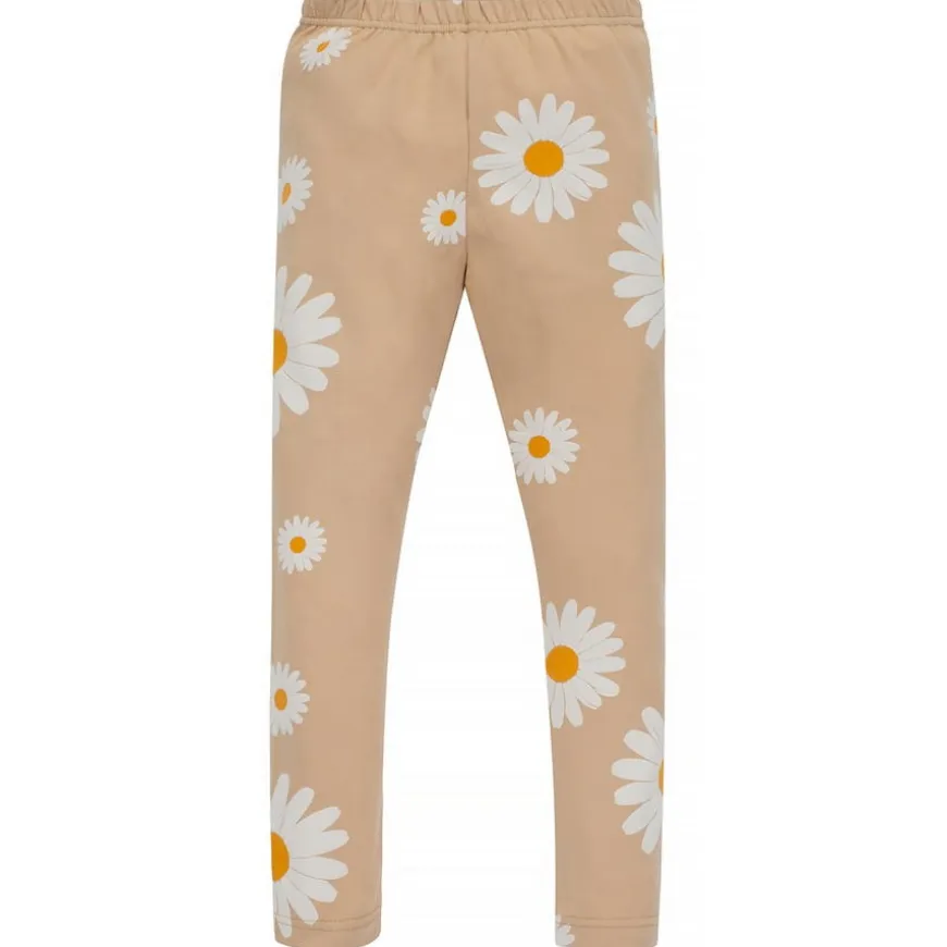 Legginsy dla dziewczynki beżowe w stokrotki - Daisy | Pinokio