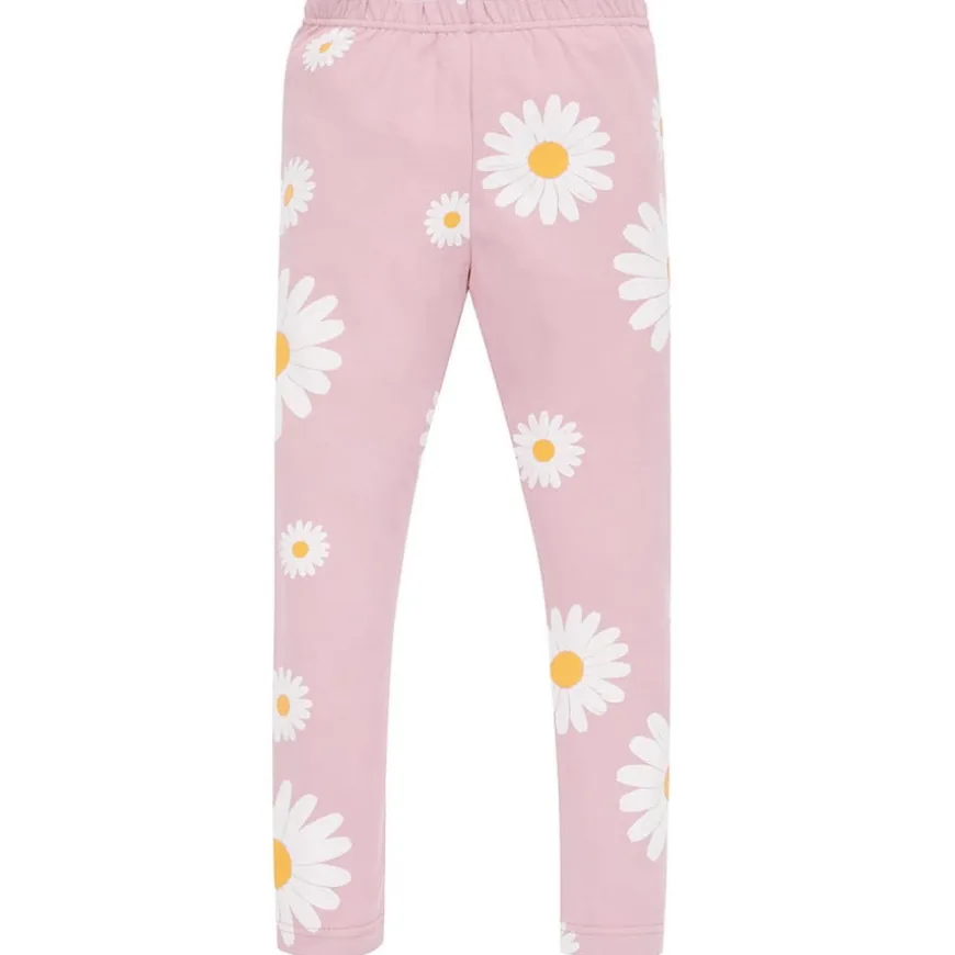 Legginsy dla dziewczynki różowe w stokrotki - Daisy | Pinokio