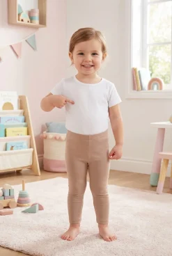 Legginsy niemowlęce z prążka Lulu/ Fluid - Dolce Sonno