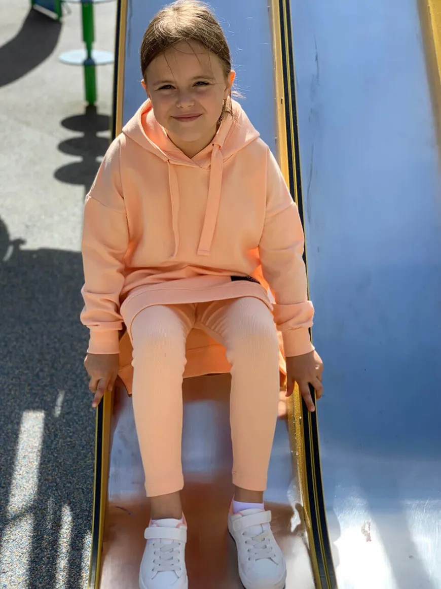 Legginsy prążkowane dla dziewczynki Poppy/Orange - Dolce Sonno