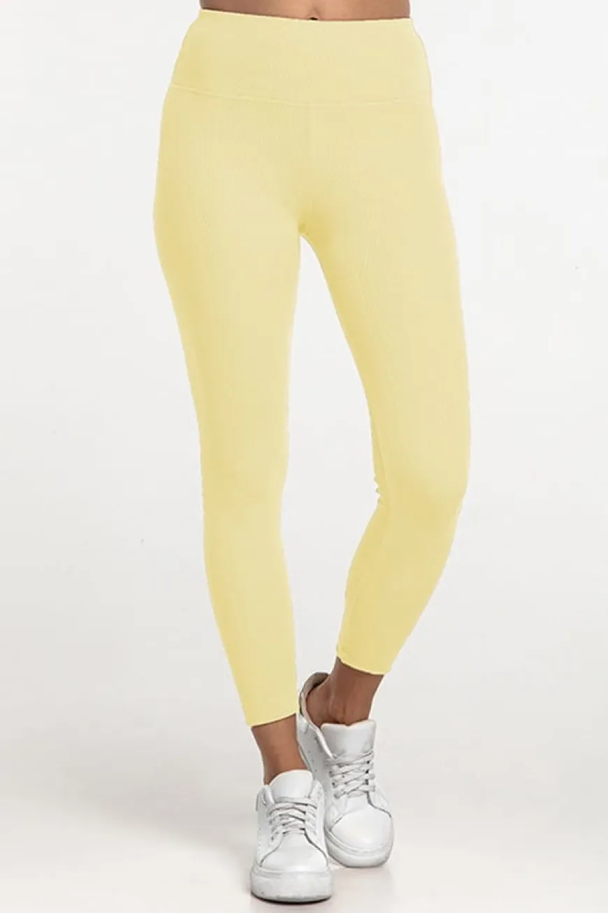 Legginsy prążkowane Yellow - Dolce Sonno